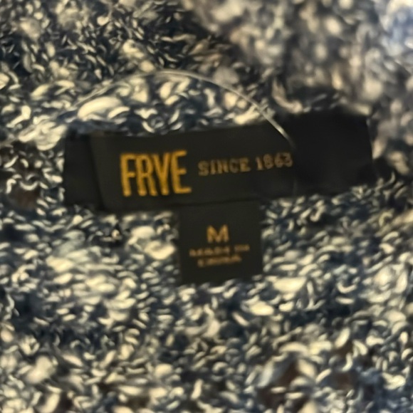 Frye Sweater blue heather Cardigan open hang size Medium New With Tags - Picture 7 of 11